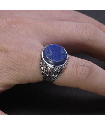 Chevalière Homme Argent Lapis Lazuli Véritable concentré