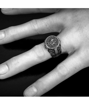 Bague Argent Massif Templier pas cher chine