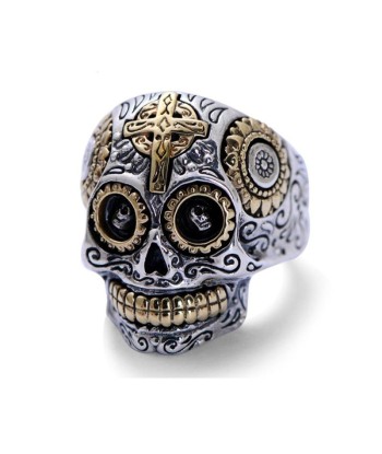 Bague Tête de Mort Mexicaine rembourrage situé sous