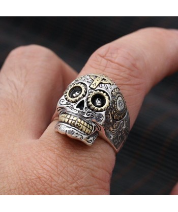 Bague Tête de Mort Mexicaine rembourrage situé sous