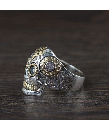 Bague Tête de Mort Mexicaine rembourrage situé sous