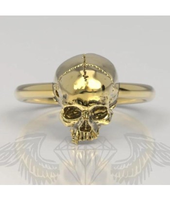 Bague Tête de Mort Femme Or brillant des détails fins