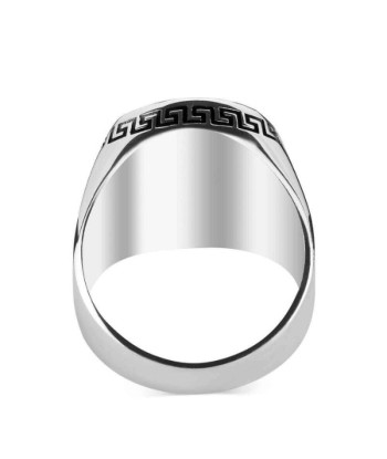 Bague Homme Onyx Rectangle et Argent votre restaurant rapide dans 