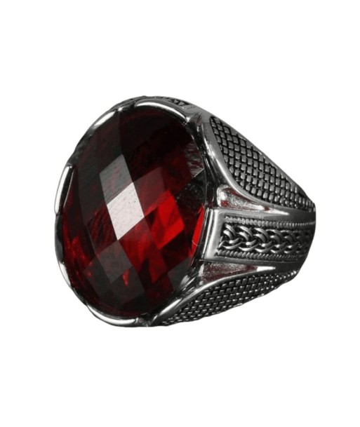 Bague Homme Zircon Rouge de technologie