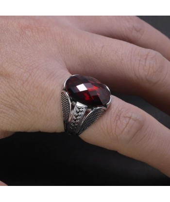 Bague Homme Zircon Rouge de technologie