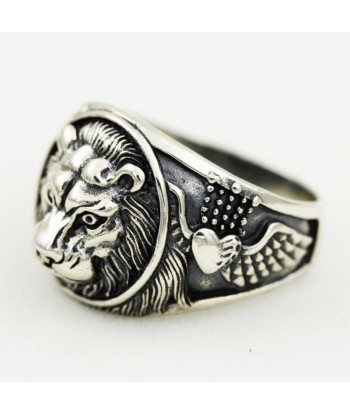 Bague Tête de Lion en Argent Massif rembourrage situé sous