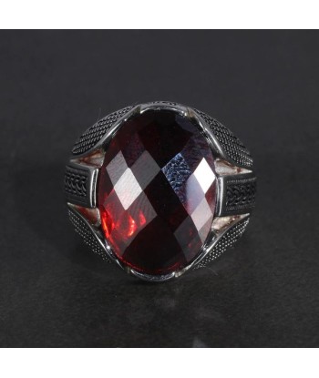 Bague Homme Zircon Rouge de technologie