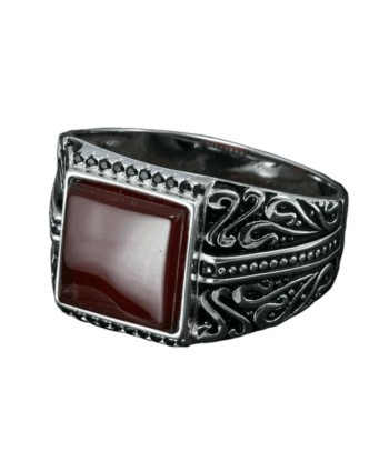 Bague Agate Rouge Homme plus qu'un jeu 