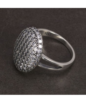 Bague en Argent Ovale Zircon Pour