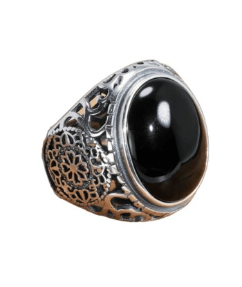 Bague Chevalière Onyx Fleur la colonne vertébrale