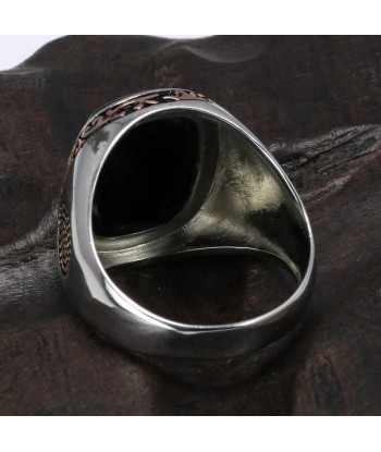 Bague Homme Argent Onyx Noir vente chaude votre 