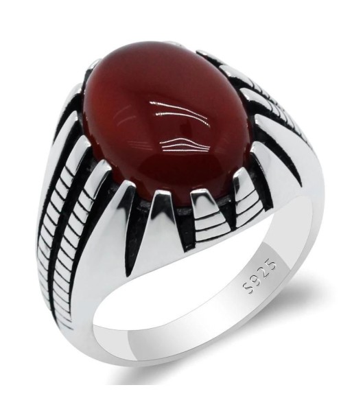 Bague Agate Rouge Naturelle 2 - 3 jours ouvrés.