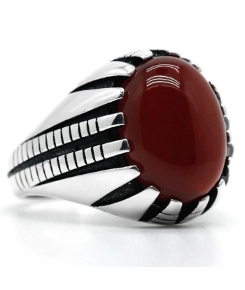 Bague Agate Rouge Naturelle 2 - 3 jours ouvrés.