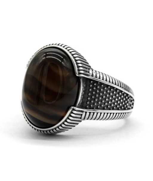 Bague Homme Agate Noire de l' environnement