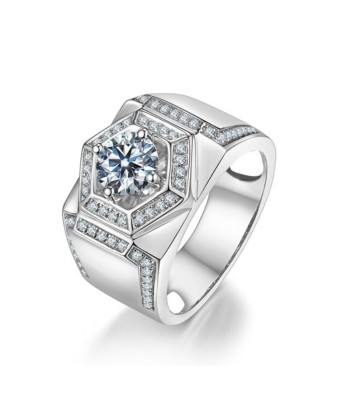 Bague Homme Moissanite (synthétique) basket pas cher