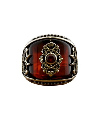 Bague Argent Massif Homme Avec Pierre Rouge Voir les baskets