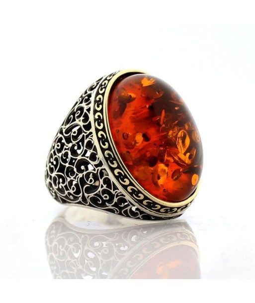 Bague Ambre Rouge solde