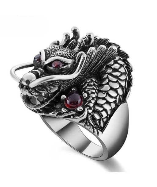 Bague Chevalière Argent Dragon pour Homme Amélioration de cerveau avec