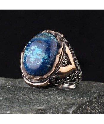 Bague Homme Azurite paiement sécurisé