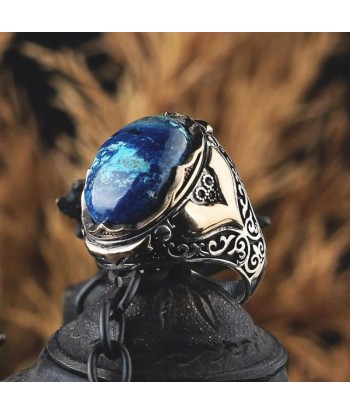 Bague Homme Azurite paiement sécurisé