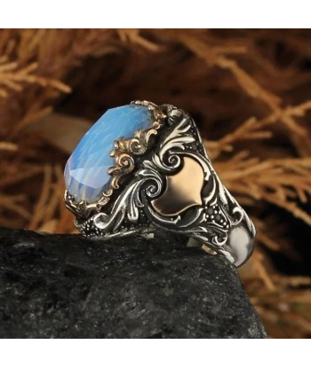 Bague Homme Argent Pierre de Lune vente chaude votre 