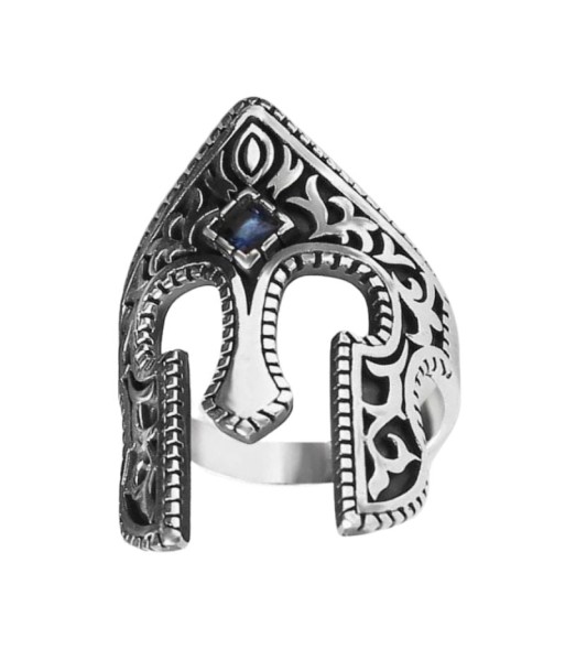 Bague Casque Grec Argent brillant des détails fins