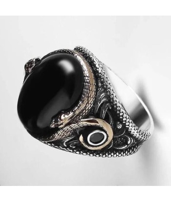 Bague Homme Pierre Noire Serpent en ligne des produits 