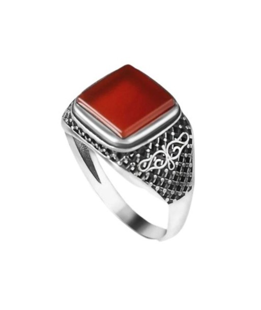 Bague Pierre Carrée Rouge vente chaude votre 