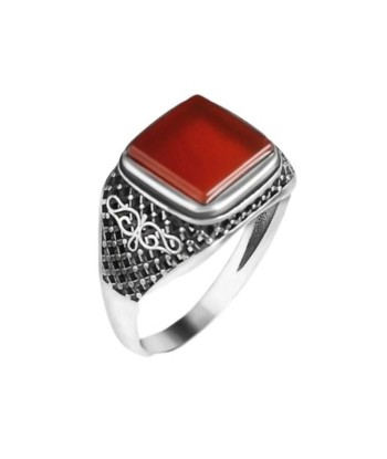 Bague Pierre Carrée Rouge vente chaude votre 