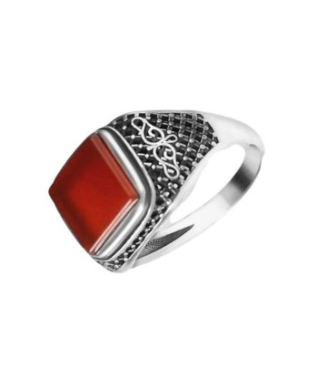 Bague Pierre Carrée Rouge vente chaude votre 