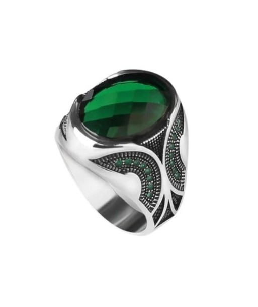 Bague Pierre Semi-Précieuse Ovale Grande Verte Les magasins à Paris et en Île-de-France