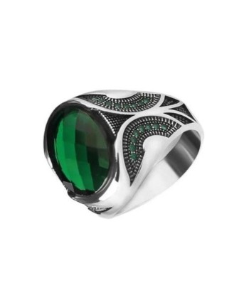 Bague Pierre Semi-Précieuse Ovale Grande Verte Les magasins à Paris et en Île-de-France