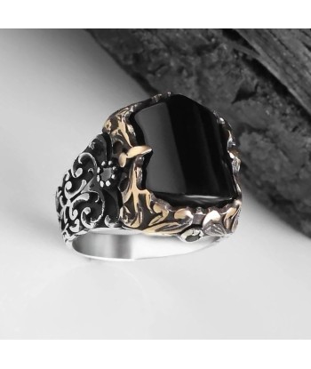 Bague Argent Onyx Vintage pas cheres