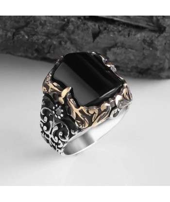 Bague Argent Onyx Vintage pas cheres