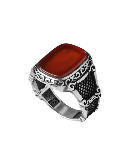 Bague Arabesque Argent avec Pierre Rouge Vous souhaitez 