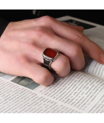 Bague Arabesque Argent avec Pierre Rouge Vous souhaitez 