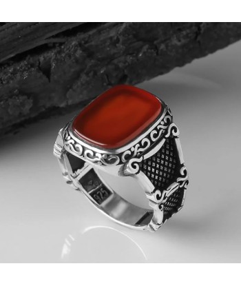 Bague Arabesque Argent avec Pierre Rouge Vous souhaitez 