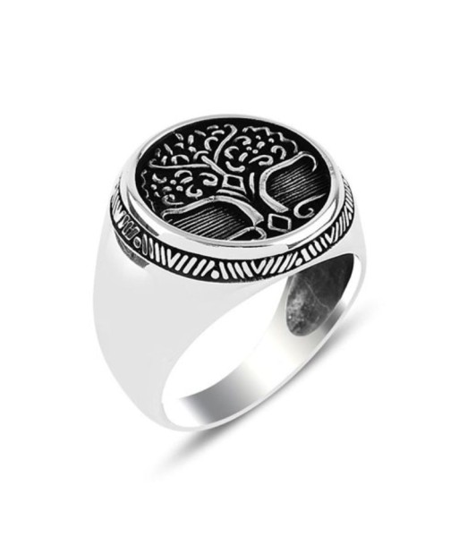 Chevalière Argent avec Motif Arbre de Vie commande en ligne