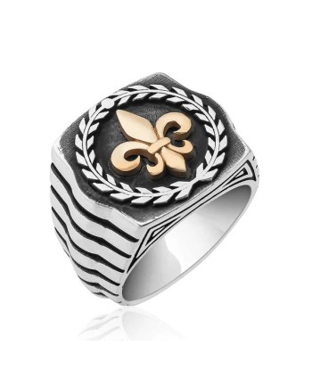 Chevalière Avec Symbole Fleur de Lys en Argent commande en ligne