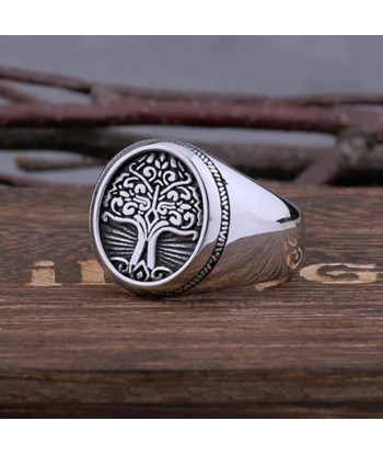 Chevalière Argent avec Motif Arbre de Vie commande en ligne