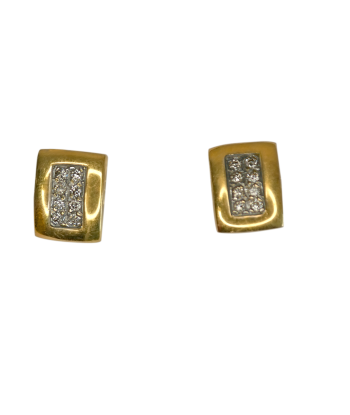 Boucles d'oreille or jaune 750 16 diamants le des métaux précieux