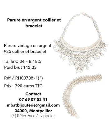 Parure en argent, collier et bracelet meilleur choix