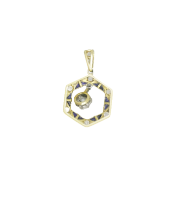 Pendentif en platine et or jaune 750 avec diamant central mobile ouvre sa boutique