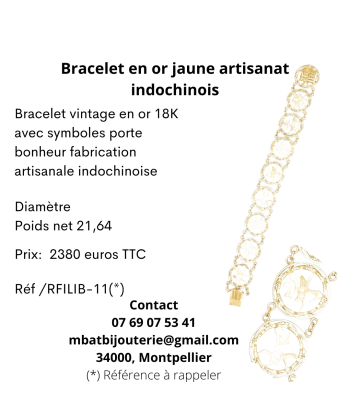 Bracelet en or jaune 750 artisanat indochinois Comment ça marche