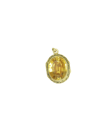 Pendentif or jaune et citrine à secret pour bénéficier 