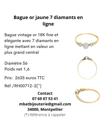 Bague or jaune 7 diamants en ligne du meilleur 