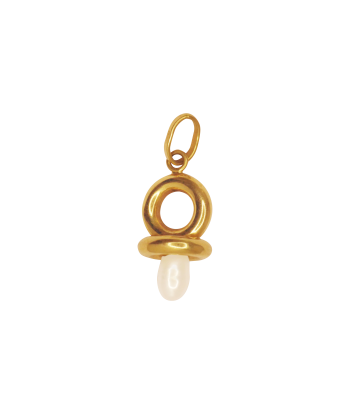 Pendentif or jaune avec une perle en forme de tétine soldes