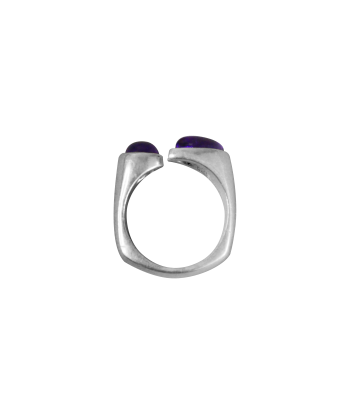 Bague argent originale 2 améthystes destockage