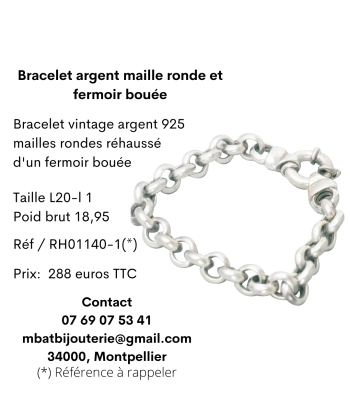 Bracelet argent maille ronde et fermoir bouée Comparez plus de prix