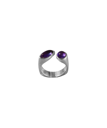 Bague argent originale 2 améthystes destockage